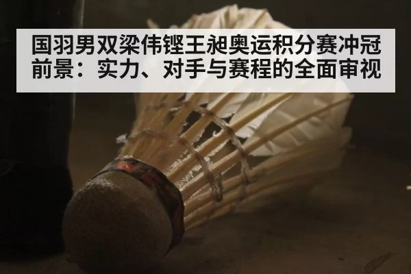 国羽男双梁伟铿王昶奥运积分赛冲冠前景:实力、对手与赛程的全面审视